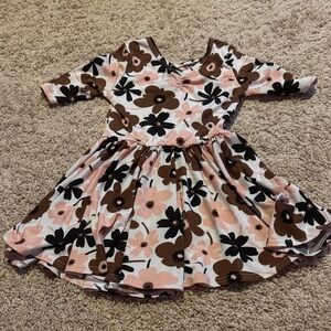 Dot Dot Smile Floral Dress in Pink and Brown